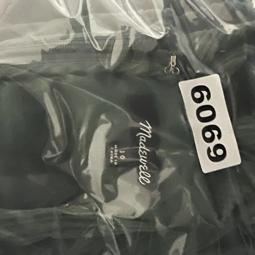 Madewell Corduroy Aidy Dress Womens 10 Green Square Neck Tiered Babydoll Holiday - Picture 14 of 14